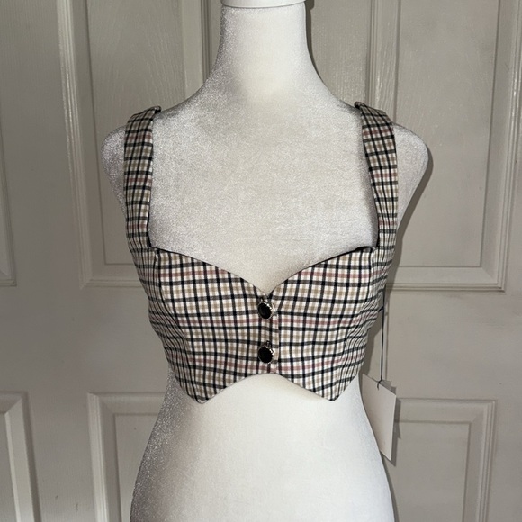 NWT Majorelle Yvonne Crop Top In Multi Gingham - Picture 2 of 7